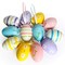 Yunfan 12Pcs Easter Decorations Eggs Hanging Ornaments Colorful for Easter Tree Basket Decor Party Favors Supplies Home